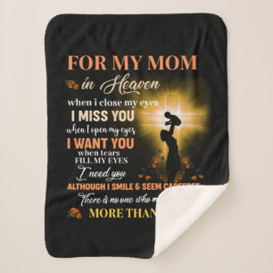 For My Mum In Heaven Memorial Day Gift For Son Sherpa Blanket