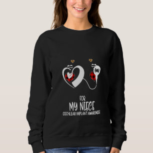 For My Niece Cochlear Implant Awareness Ribbon Leo Sweatshirt