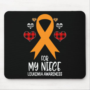 For My Niece Leukaemia Awareness Ribbon Leopard Bu Mouse Mat