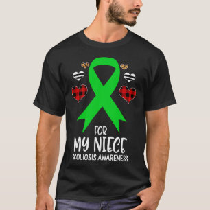 For My Niece Scoliosis Awareness Ribbon Leopard Bu T-Shirt