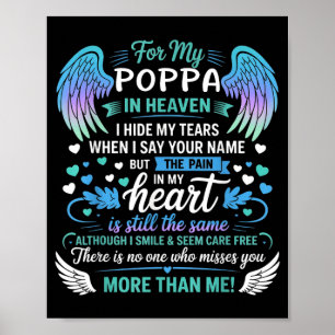 For My ppa In Heaven I Hide My Tears Who Miss You Poster