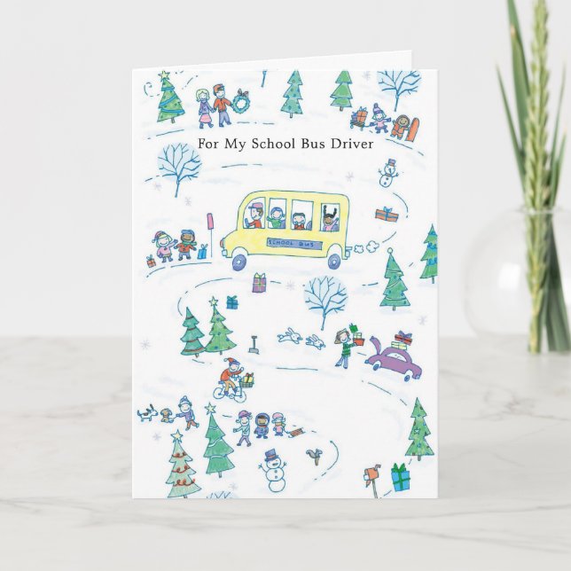 For My School Bus Driver Holiday Card (Front)