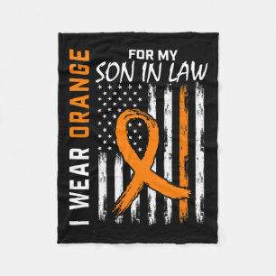 For My Son In Law Leukaemia Cancer Awareness Usa F Fleece Blanket