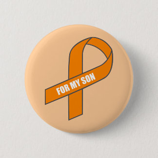 For My Son (Orange Ribbon) 6 Cm Round Badge