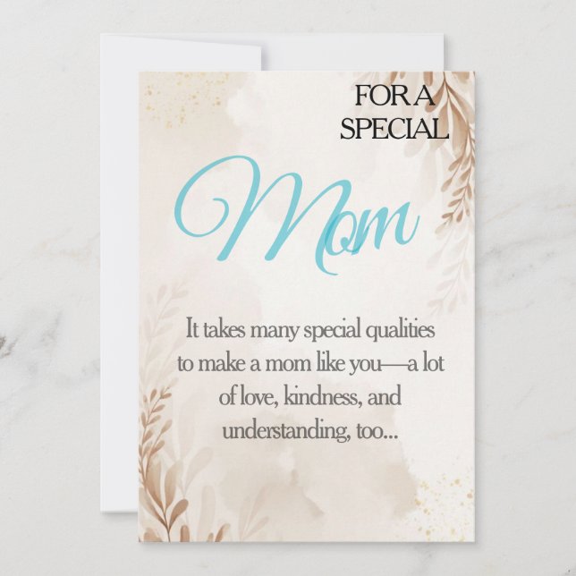 “For My Special Mom – Thoughtful Appreciation Card (Front)