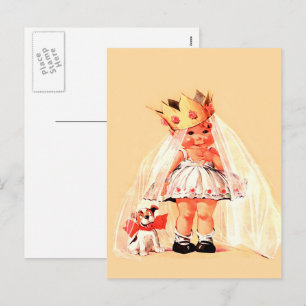 For my Sweet Princess Vintage Art Valentine's Day  Holiday Postcard