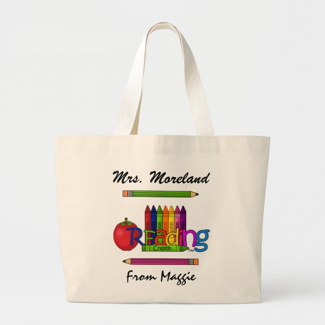 For My Teacher by SRF Large Tote Bag (Front)