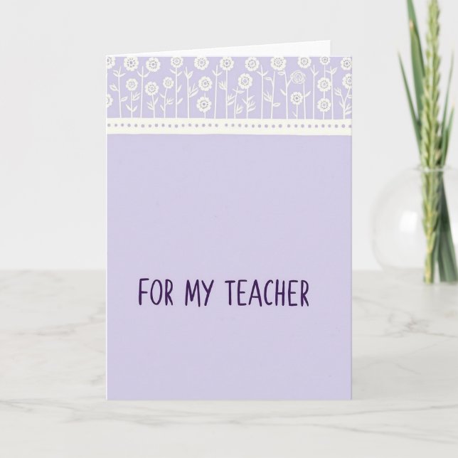 For My Teacher Floral Card (Front)
