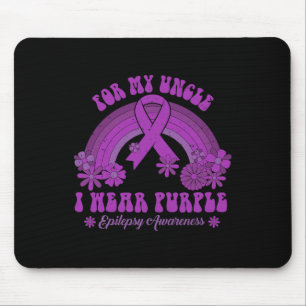 For My Uncle I Wear Purple Epilepsy Awareness Rain Mouse Mat