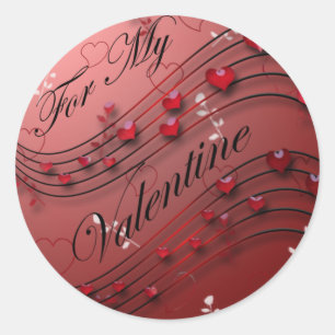 For My Valentine Classic Round Sticker
