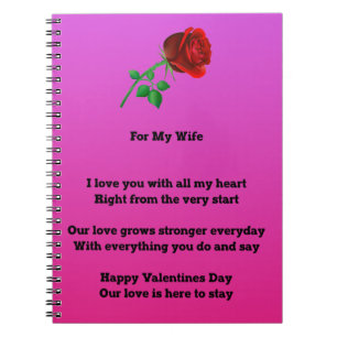 For my wife valentines day poem notebook