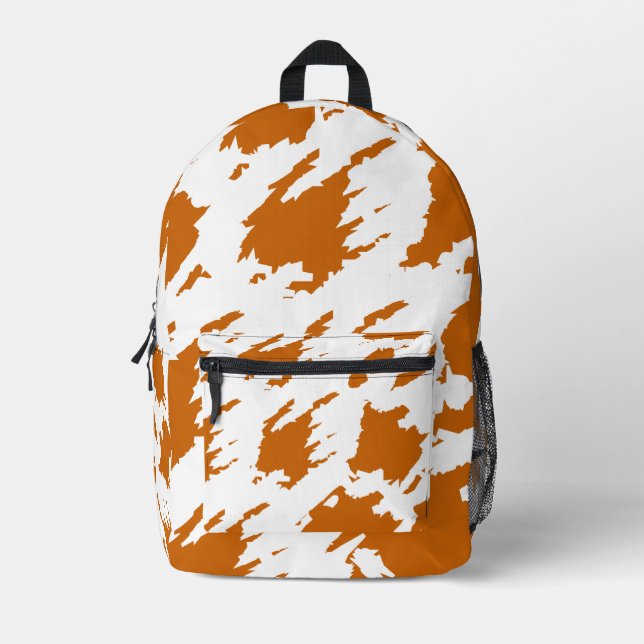 For Nature Lovers – Autumn Orange Abstract Design  Printed Backpack (Front)