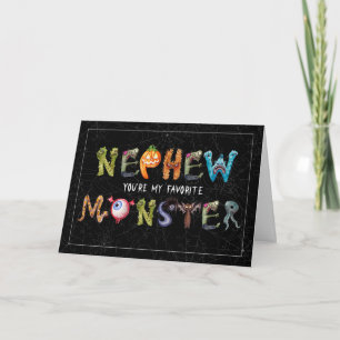 for Nephew Favourite Monster Funny Halloween Card