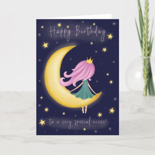 For Niece Cute Night Sky Birthday Card
