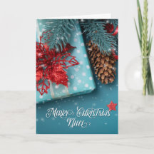 for Niece Merry Christmas Cheer Blue and Red