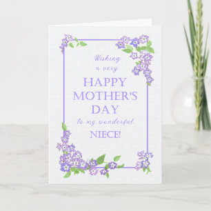 For Niece Mother's Day Mauve Phlox Flowers Card