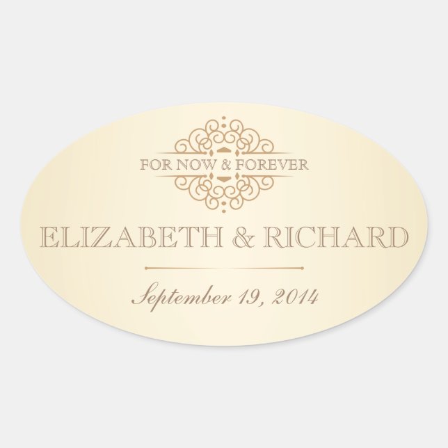 For Now & Forever Vintage Wedding Labels (Front)