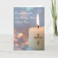 For Nun Congratulations Final Vows Lit Candle Card