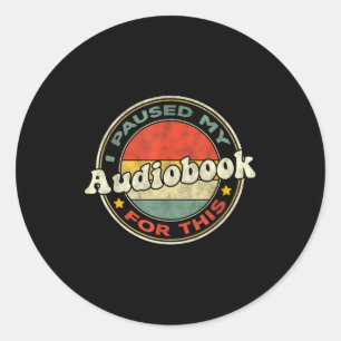 For Obook Listeners O Book Lovers Retro Women Classic Round Sticker