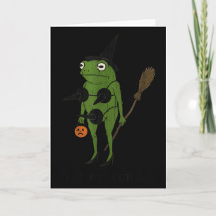 For October, Funny Halloween, Funny Witch Frog Card