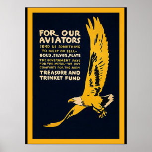 For Our Aviators ~ Vintage World War 1 Poster