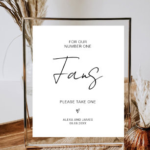 For Our Number One Fans Modern Wedding Fan Favour Poster
