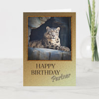 For Partner Birthday with a snow leopard