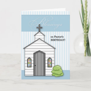 for Pastor's Birthday Chapel Blue with Scripture Card