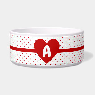 For Pet Polka Dot Red White Background Monogram