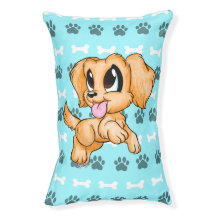 For Pets: Hand Drawn Golden Retriever Art Dog Bed