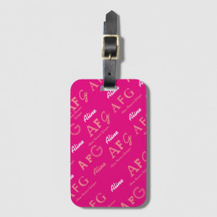 for pink girls-on-the-go a personalised luggage tag