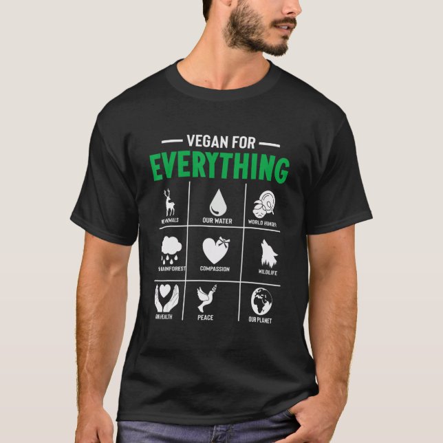 For Plant Powered vegan for everything for vegetar T-Shirt (Front)