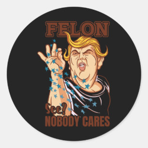 For President 2024 Convicted Felon Nobody Cares  Classic Round Sticker