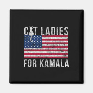 For President 2024 Distressed Cat Ladies For Kamal Magnet