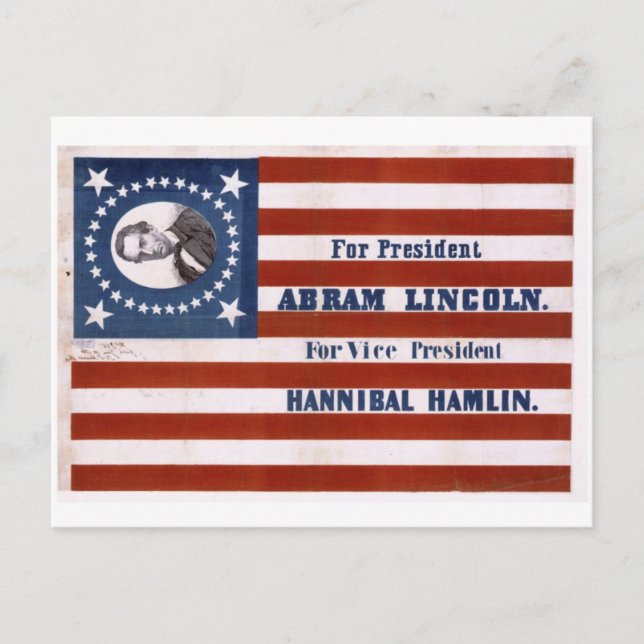 For president, Abram Lincoln Postcard (Front)