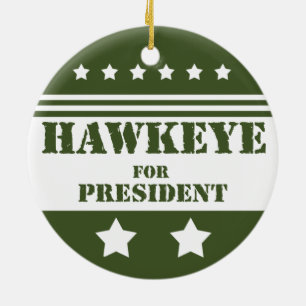 For President Hawkeye Ceramic Tree Decoration