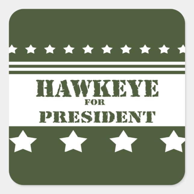 For President Hawkeye Square Sticker (Front)
