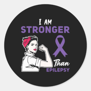 For Purple Ribbon Warrior And Supporters - Epileps Classic Round Sticker