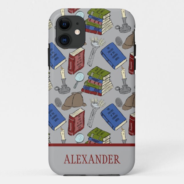 For Readers Mystery Novels Books Patterned Case-Mate iPhone Case (Back)