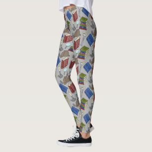 For Readers Mystery Novels Books Patterned Leggings