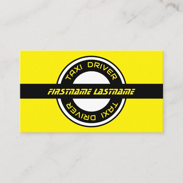 For real cabman taxi driver cabdriver yellow taxi business card (Front)