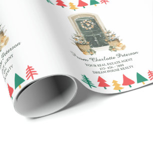 For Real Estate Agent Client Christmas Gift Wrapping Paper