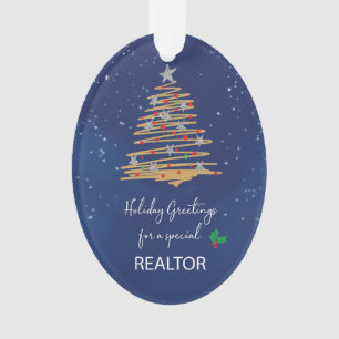 For Realtor Christmas Tree Customizable Name Ornament