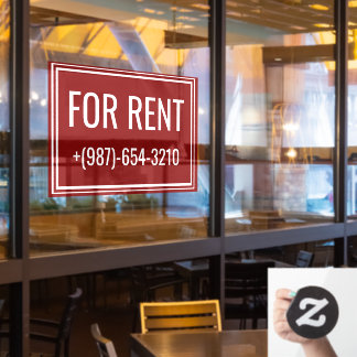 For Rent Apartment Signs - Reusable Window Cling