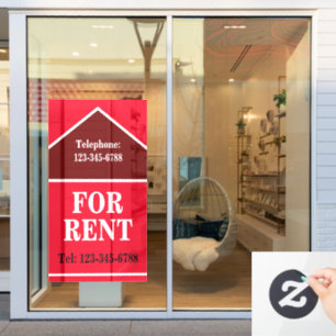 FOR RENT LARGE BOLD SIGNAGE Real Estate Window Cling