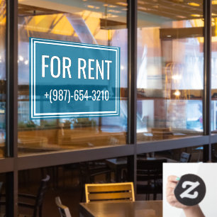 For Rent Removable Window Cling Sign