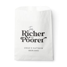 For Richer or Poorer Minimalist Wedding Favour Bag