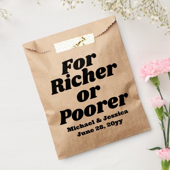 For Richer or Poorer Wedding Lottery Guest Gift Favour Bags (Sealed)