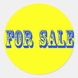FOR SALE 2 BLUE CLASSIC ROUND STICKER