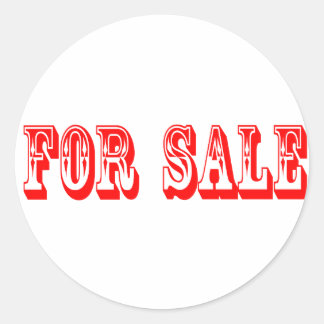 FOR SALE 2 RED CLASSIC ROUND STICKER